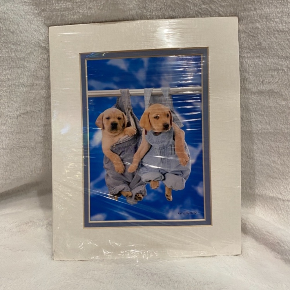 ArtBeats 8 x 10 Ready-to-Frame Picture "Wash Day" 2 Golden Labrador Puppies NWT